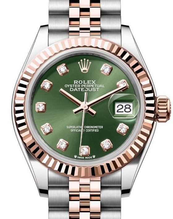 Rolex Lady-Datejust 28 28 mm 279171OGDJ Steel/Rose Gold Green
