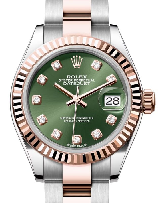 Rolex Lady-Datejust 28 28 mm 279171OGDO Steel/Rose Gold Green