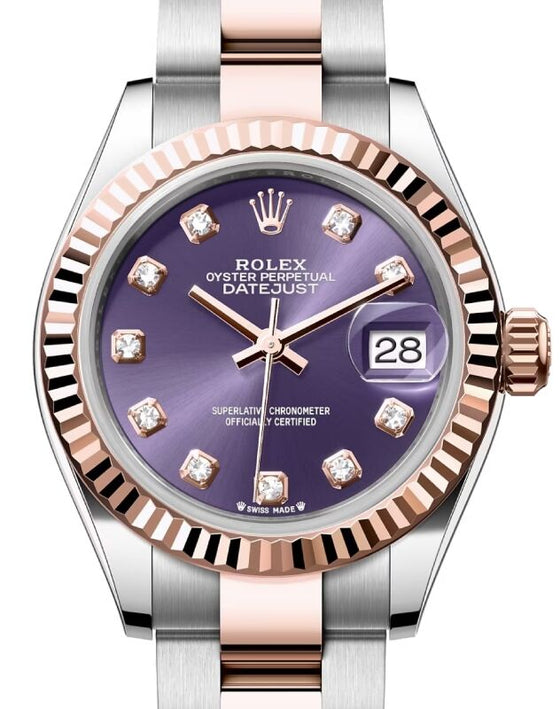 Rolex Lady-Datejust 28 28 mm 279171PDO Steel/Rose Gold Aubergine