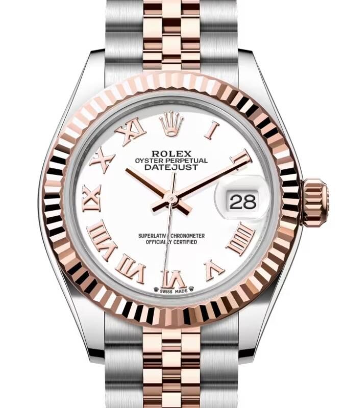 Rolex Lady-Datejust 28 28 mm 279171WRJ Steel/Rose Gold White