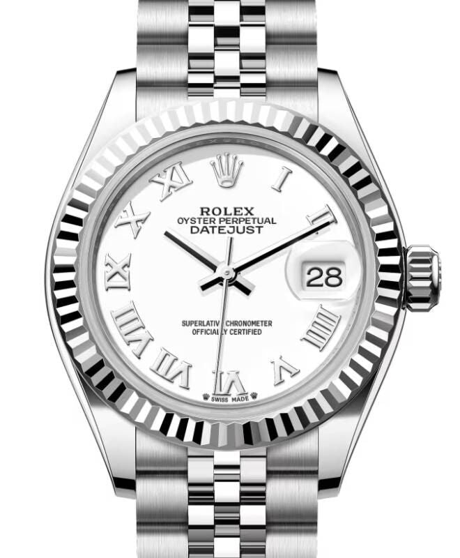 Rolex Lady-Datejust 28 28 mm 279174WRJ Steel/White Gold White