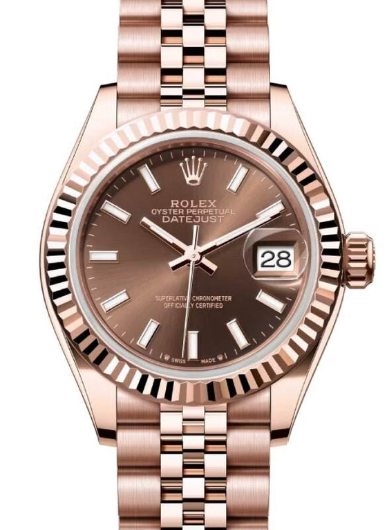 Rolex Lady-Datejust 28 28 mm 279175CSJ Rose Gold Chocolate
