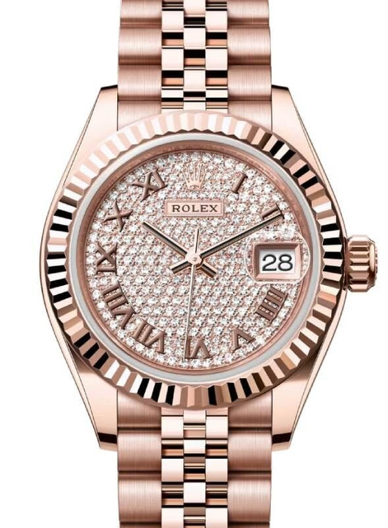 Rolex Lady-Datejust 28 28 mm 279175DPRJ Rose Gold Diamond Pave