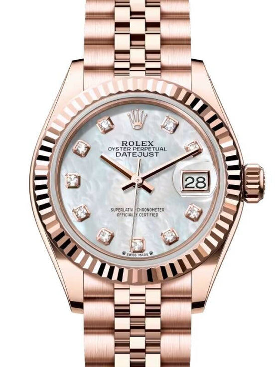 Rolex Lady-Datejust 28 28 mm 279175MDJ Rose Gold White Mother of Pearl