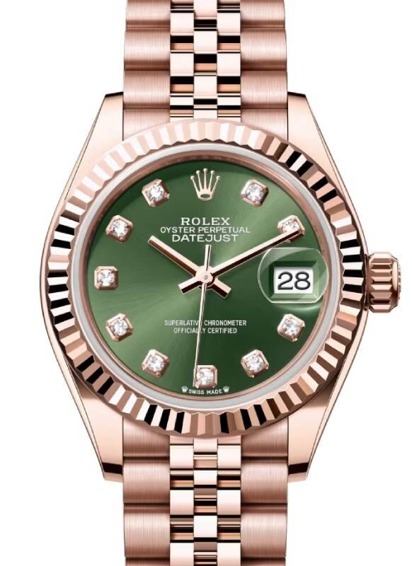 Rolex Lady-Datejust 28 28 mm 279175OGDJ Rose Gold Green