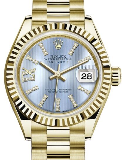 Rolex Lady-Datejust 28 28 mm 279178CBDRIXP Yellow Gold Blue