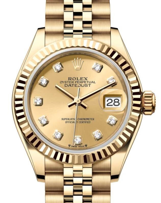 Rolex Lady-Datejust 28 28 mm 279178CDJ Yellow Gold Champagne