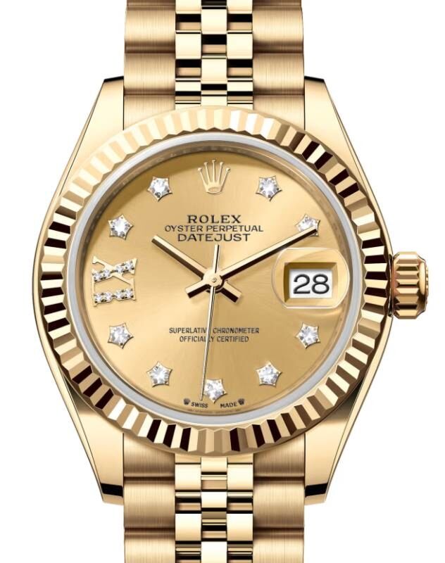 Rolex Lady-Datejust 28 28 mm 279178CDRIXJ Yellow Gold Champagne