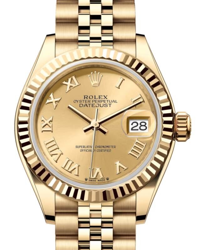 Rolex Lady-Datejust 28 28 mm 279178CRJ Yellow Gold Champagne
