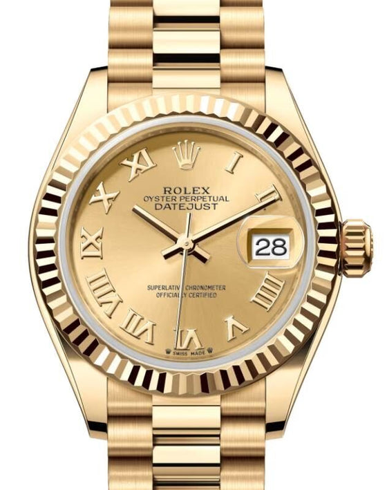 Rolex Lady-Datejust 28 28 mm 279178CRP Yellow Gold Champagne
