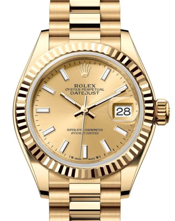 Rolex Lady-Datejust 28 28 mm 279178CSP Yellow Gold Champagne