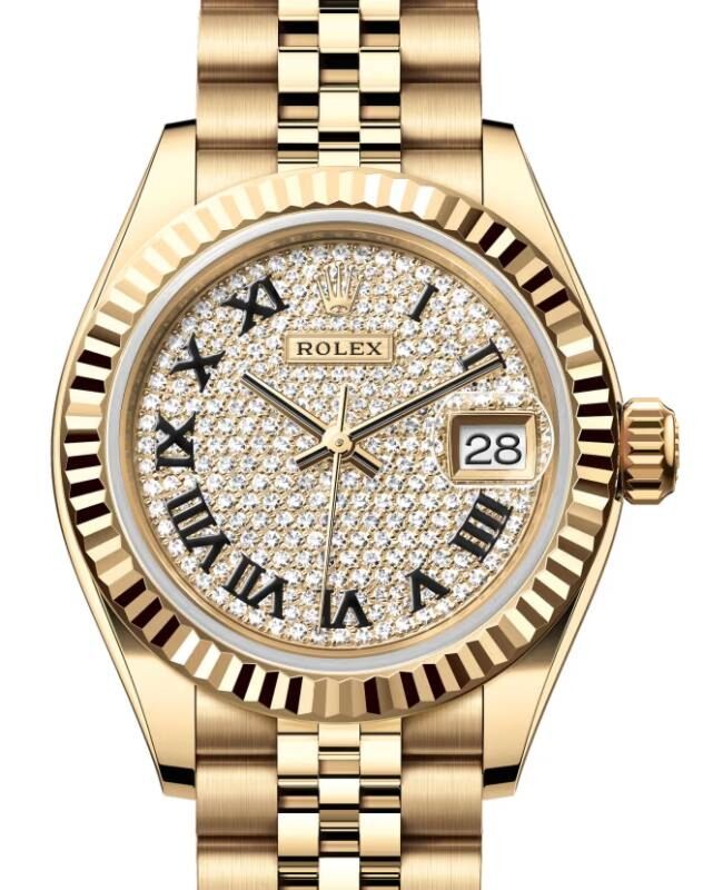 Rolex Lady-Datejust 28 28 mm 279178DPRJ Yellow Gold Diamond Pave