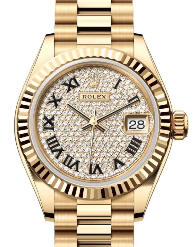 Rolex Lady-Datejust 28 28 mm 279178DPRP Yellow Gold Diamond Pave