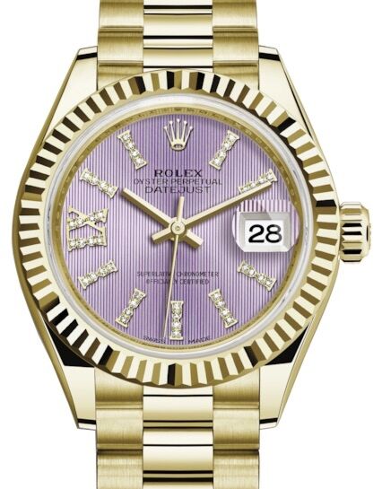 Rolex Lady-Datejust 28 28 mm 279178LDRIXP Yellow Gold Lilac