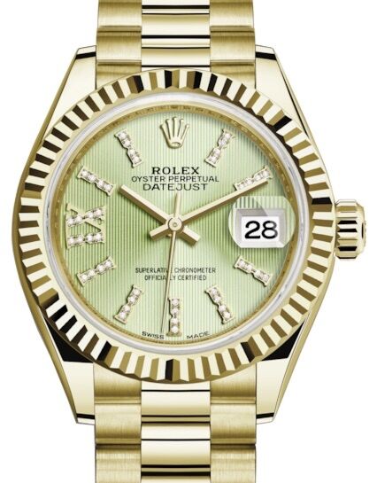 Rolex Lady-Datejust 28 28 mm 279178LNDRIXP Yellow Gold Green