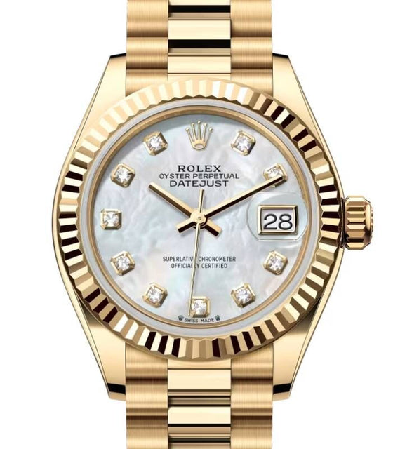 Rolex Lady-Datejust 28 28 mm 279178MDP Yellow Gold White Mother of Pearl