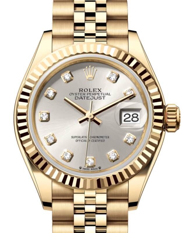 Rolex Lady-Datejust 28 28 mm 279178SDJ Yellow Gold Silver