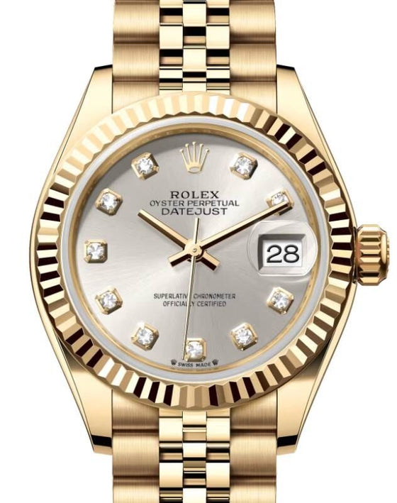 Rolex Lady-Datejust 28 28 mm 279178SDJ Yellow Gold Silver