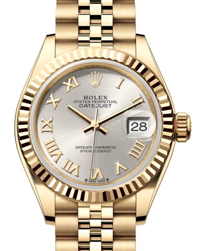 Rolex Lady-Datejust 28 28 mm 279178SRJ Yellow Gold Silver