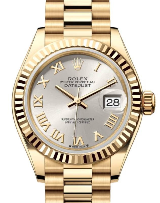 Rolex Lady-Datejust 28 28 mm 279178SRP Yellow Gold Silver