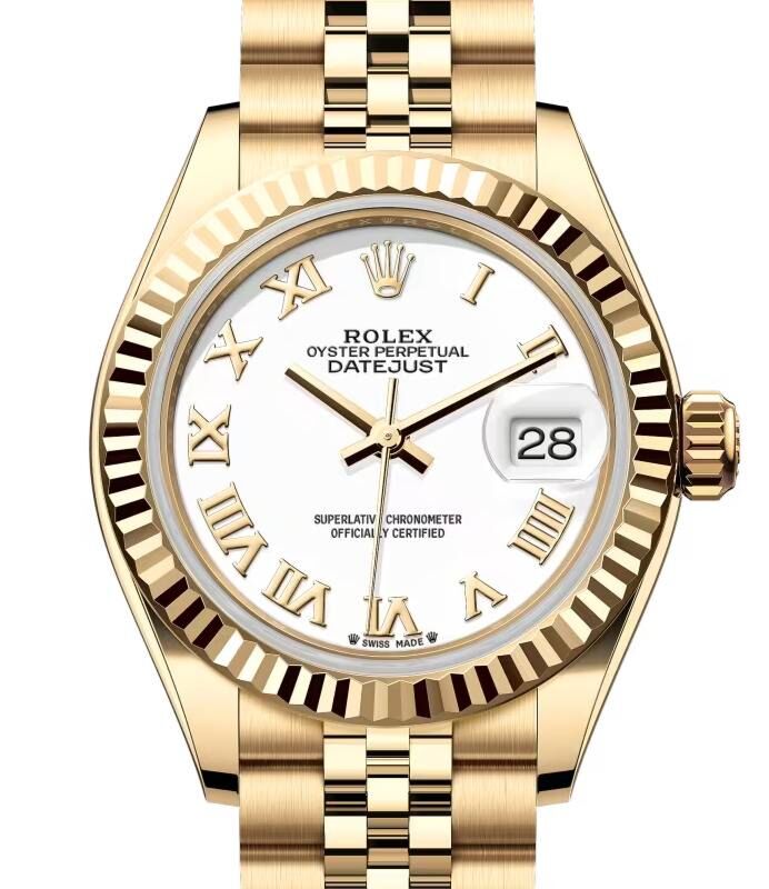 Rolex Lady-Datejust 28 28 mm 279178WRJ Yellow Gold White