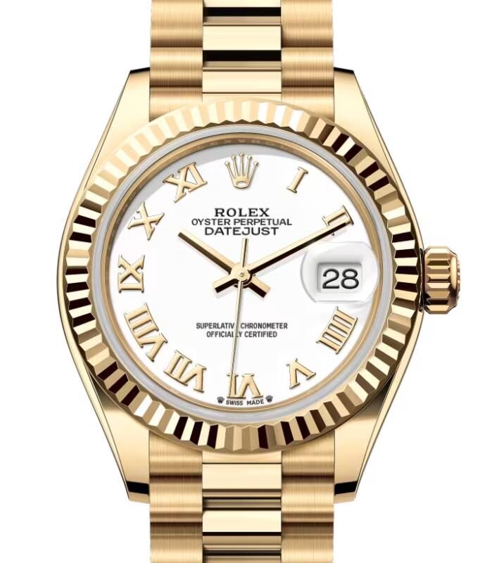 Rolex Lady-Datejust 28 28 mm 279178WRP Yellow Gold White