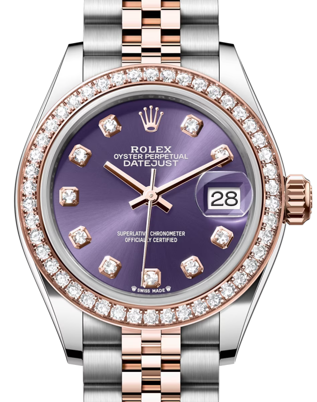 Rolex Lady-Datejust 28 28 mm 279381RBRADJ Steel/Rose Gold/Diamonds Purple