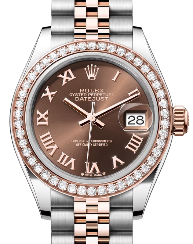 Rolex Lady-Datejust 28 28 mm 279381RBRCRJ Steel/Rose Gold/Diamonds Chocolate