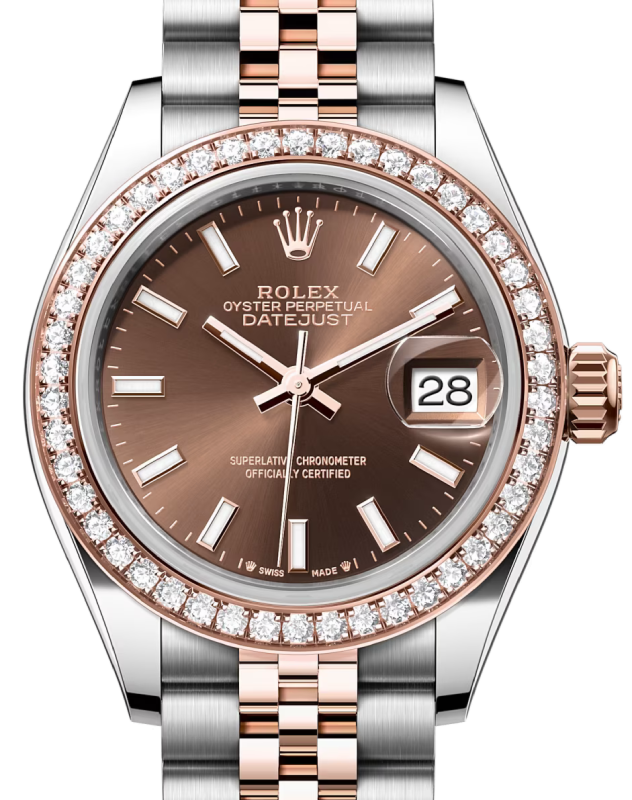 Rolex Lady-Datejust 28 28 mm 279381RBRCSJ Steel/Rose Gold/Diamonds Chocolate