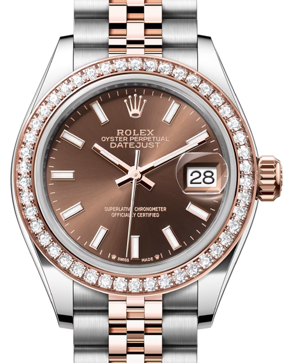 Rolex Lady-Datejust 28 28 mm 279381RBRCSJ Steel/Rose Gold/Diamonds Chocolate
