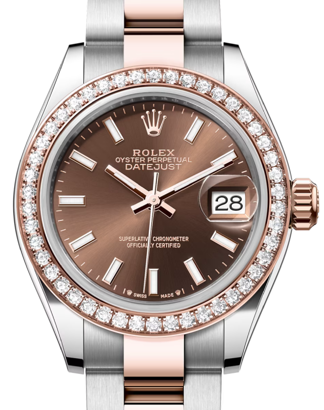 Rolex Lady-Datejust 28 28 mm 279381RBRCSO Steel/Rose Gold/Diamonds Chocolate