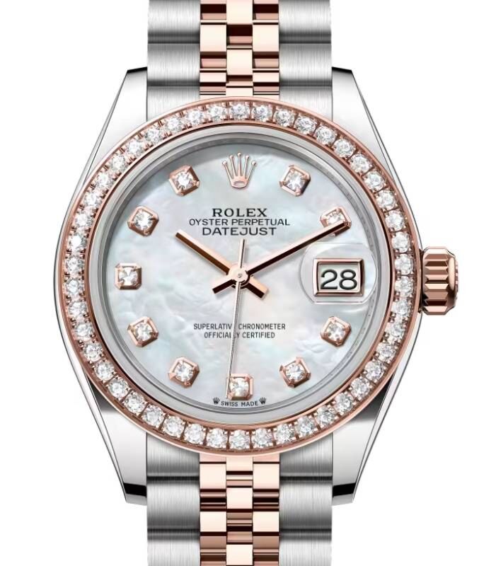 Rolex Lady-Datejust 28 28 mm 279381RBRMDJ Steel/Rose Gold/Diamonds White Mother of Pearl