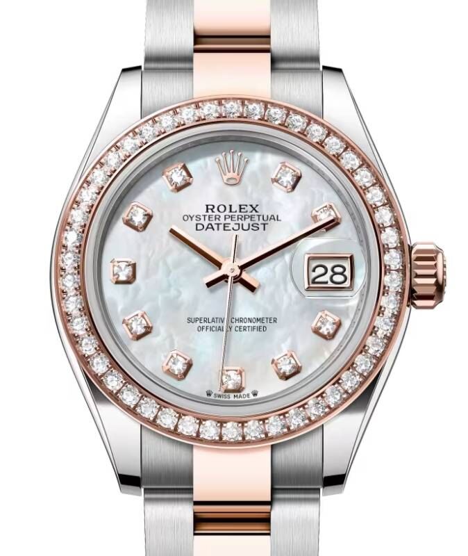 Rolex Lady-Datejust 28 28 mm 279381RBRMDO Steel/Rose Gold/Diamonds White Mother of Pearl