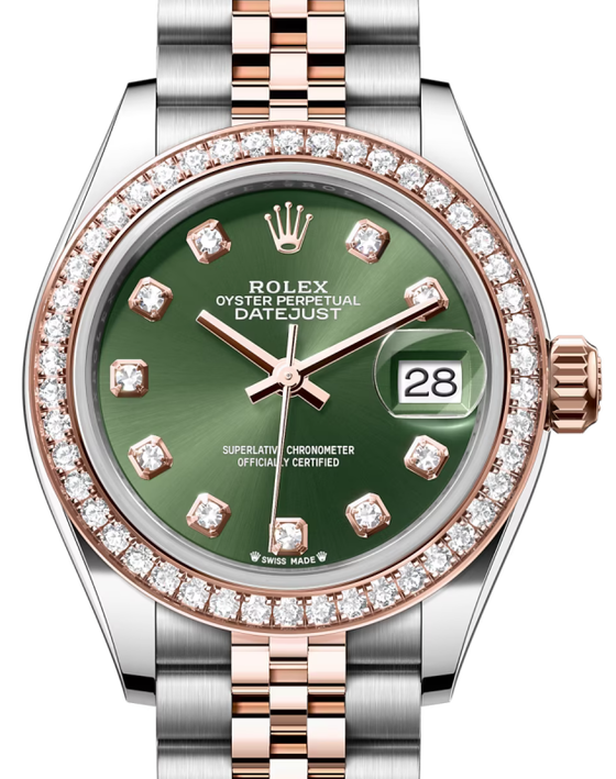 Rolex Lady-Datejust 28 28 mm 279381RBROGDJ Steel/Rose Gold/Diamonds Green