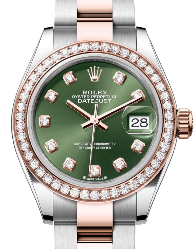 Rolex Lady-Datejust 28 28 mm 279381RBROGDO Steel/Rose Gold/Diamonds Green
