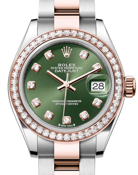 Rolex Lady-Datejust 28 28 mm 279381RBROGDO Steel/Rose Gold/Diamonds Green