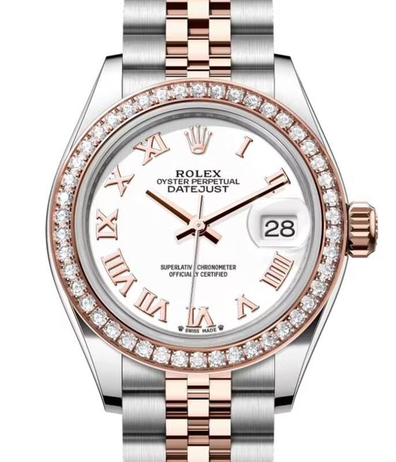 Rolex Lady-Datejust 28 28 mm 279381RBRWRJ Steel/Rose Gold/Diamonds White