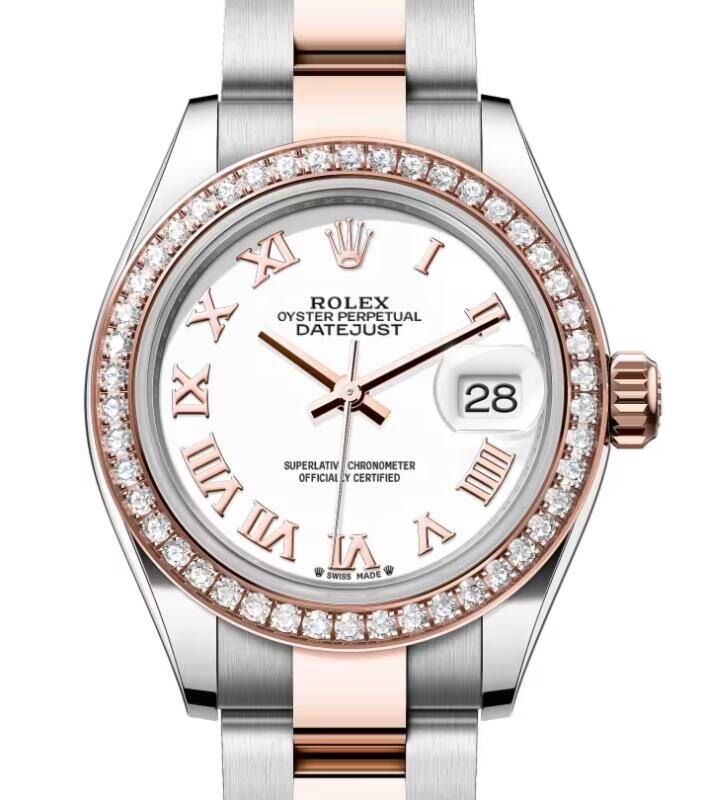 Rolex Lady-Datejust 28 28 mm 279381RBRWRO Steel/Rose Gold/Diamonds White