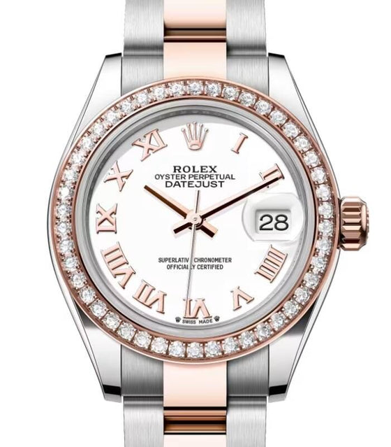 Rolex Lady-Datejust 28 28 mm 279381RBRWRO Steel/Rose Gold/Diamonds White