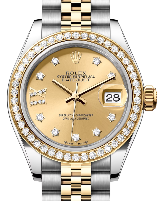 Rolex Lady-Datejust 28 28 mm 279383RBRCDIXJ Steel/Yellow Gold/Diamonds Champagne