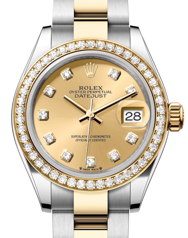 Rolex Lady-Datejust 28 28 mm 279383RBRCDO Steel/Yellow Gold/Diamonds Champagne