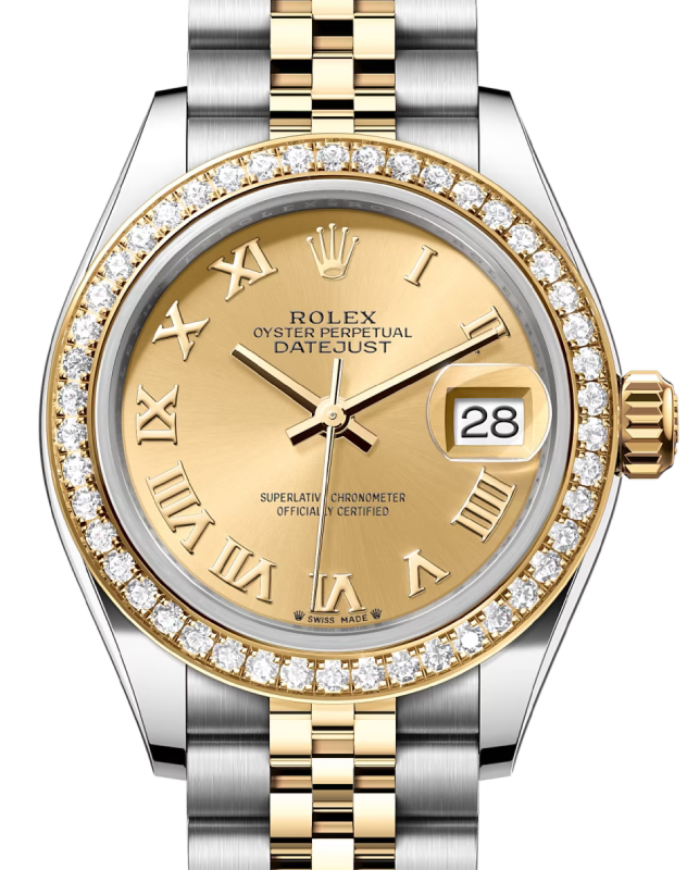 Rolex Lady-Datejust 28 28 mm 279383RBRCRJ Steel/Yellow Gold/Diamonds Champagne