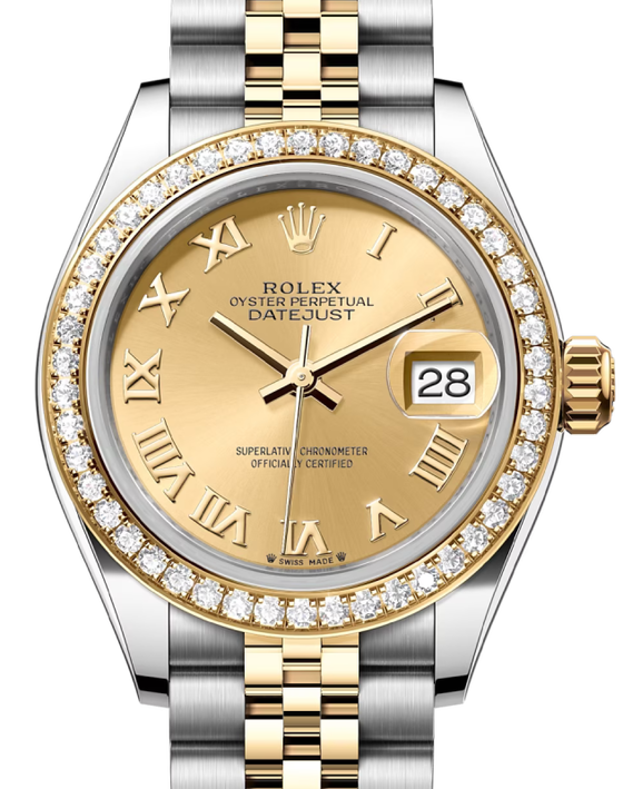 Rolex Lady-Datejust 28 28 mm 279383RBRCRJ Steel/Yellow Gold/Diamonds Champagne