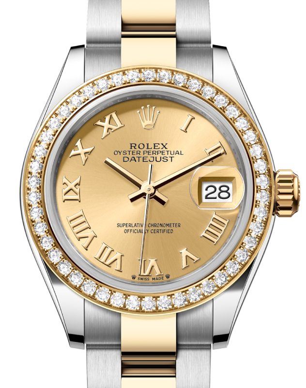 Rolex Lady-Datejust 28 28 mm 279383RBRCRO Steel/Yellow Gold/Diamonds Champagne