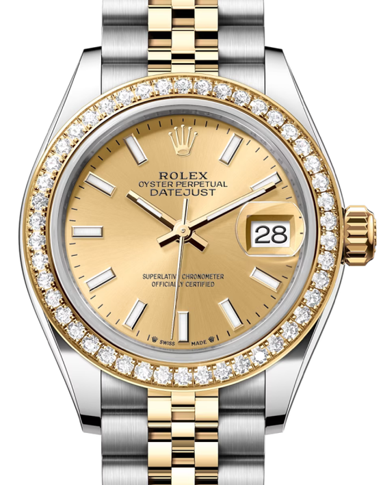 Rolex Lady-Datejust 28 28 mm 279383RBRCSJ Steel/Yellow Gold/Diamonds Champagne
