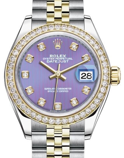 Rolex Lady-Datejust 28 28 mm 279383RBRLDJ Steel/Yellow Gold/Diamonds Purple