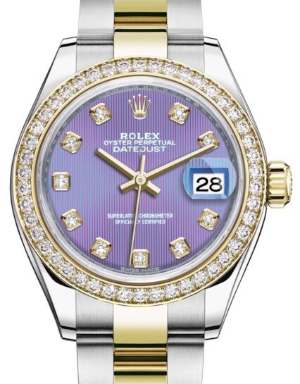 Rolex Lady-Datejust 28 28 mm 279383RBRLDO Steel/Yellow Gold/Diamonds Purple