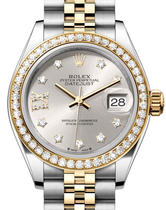 Rolex Lady-Datejust 28 28 mm 279383RBRSDIXJ Steel/Yellow Gold/Diamonds Silver