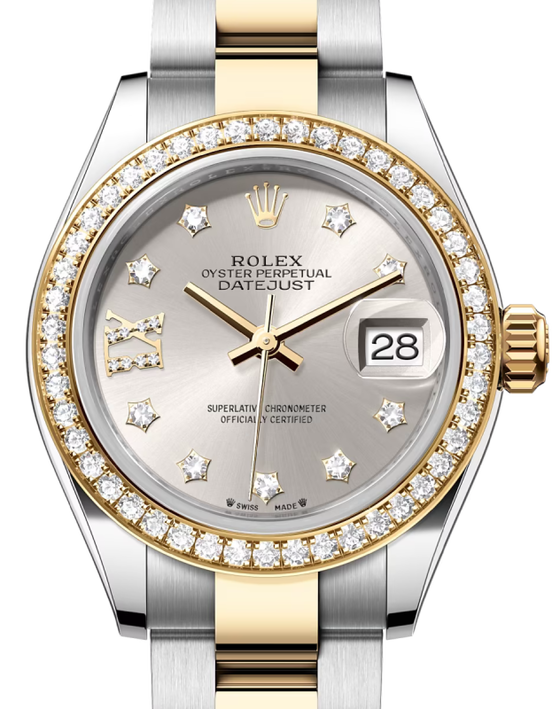 Rolex Lady-Datejust 28 28 mm 279383RBRSDIXO Steel/Yellow Gold/Diamonds Silver