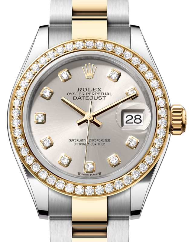 Rolex Lady-Datejust 28 28 mm 279383RBRSDO Steel/Yellow Gold/Diamonds Silver